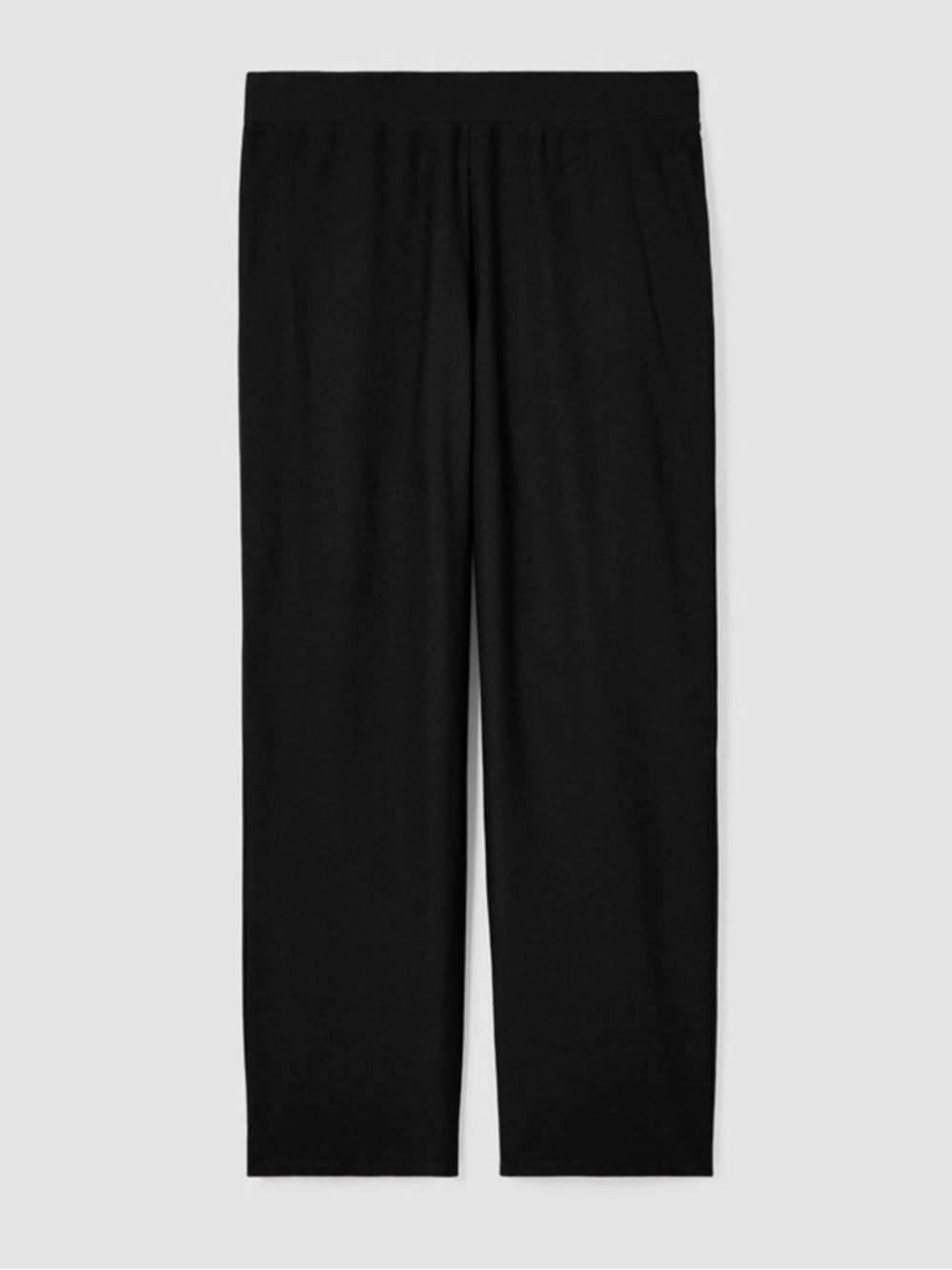Eileen Fisher Pull on Crepe Pants Black Size Large Stretchy High Rise